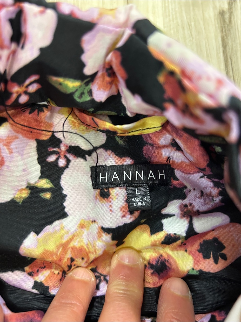 Hannah Black Quilted Vest with Pink, Orange & Yellow Floral Print image 3